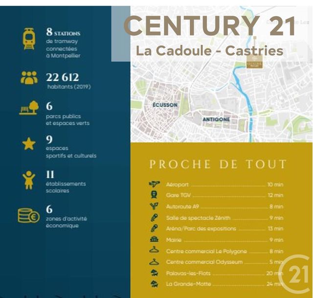 Appartement T3 à vendre - 3 pièces - 82.33 m2 - CASTELNAU LE LEZ - 34 - LANGUEDOC-ROUSSILLON - Century 21 La Cadoule