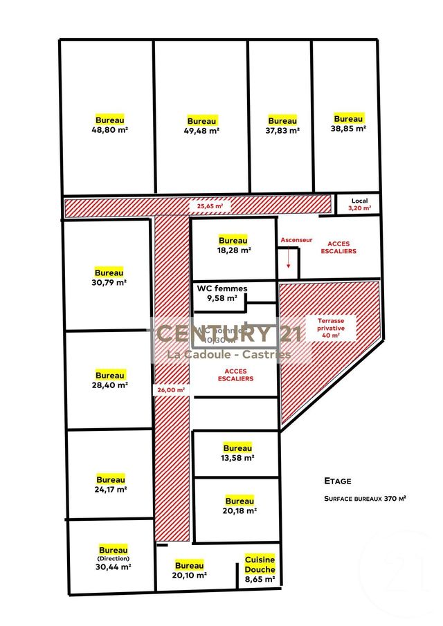 Appartement Local à louer - 1 pièce - 370.0 m2 - CASTRIES - 34 - LANGUEDOC-ROUSSILLON - Century 21 La Cadoule