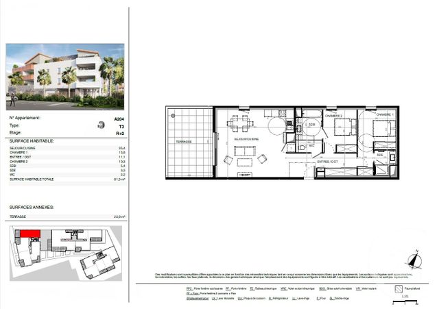 Appartement T3 à vendre - 3 pièces - 81.5 m2 - BAILLARGUES - 34 - LANGUEDOC-ROUSSILLON - Century 21 La Cadoule
