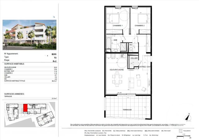 Appartement T3 à vendre - 3 pièces - 80.5 m2 - BAILLARGUES - 34 - LANGUEDOC-ROUSSILLON - Century 21 La Cadoule