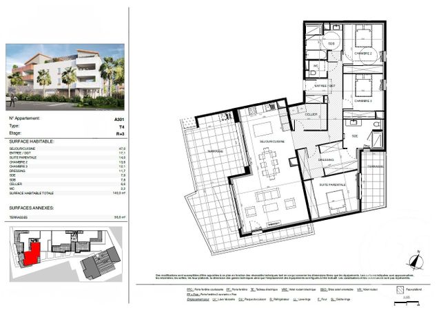 Appartement T4 à vendre - 5 pièces - 140.0 m2 - BAILLARGUES - 34 - LANGUEDOC-ROUSSILLON - Century 21 La Cadoule