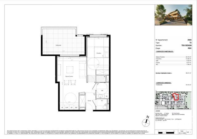 Appartement T2 à vendre - 2 pièces - 48.67 m2 - BAILLARGUES - 34 - LANGUEDOC-ROUSSILLON - Century 21 La Cadoule