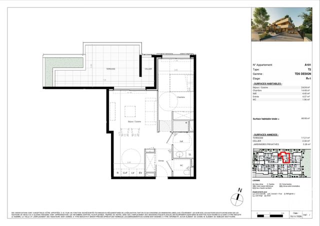 Appartement T2 à vendre - 2 pièces - 48.98 m2 - BAILLARGUES - 34 - LANGUEDOC-ROUSSILLON - Century 21 La Cadoule