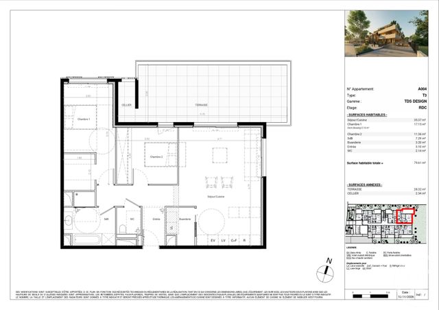 Appartement T3 à vendre - 3 pièces - 79.61 m2 - BAILLARGUES - 34 - LANGUEDOC-ROUSSILLON - Century 21 La Cadoule