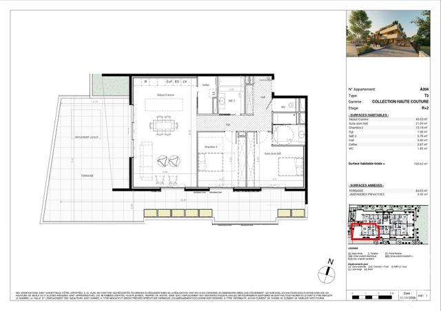 Appartement T3 à vendre - 3 pièces - 100.62 m2 - BAILLARGUES - 34 - LANGUEDOC-ROUSSILLON - Century 21 La Cadoule