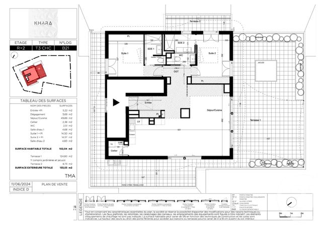 Appartement T3 à vendre - 4 pièces - 102.04 m2 - CASTELNAU LE LEZ - 34 - LANGUEDOC-ROUSSILLON - Century 21 La Cadoule