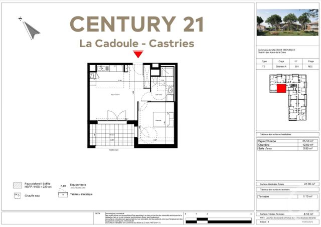 Appartement T2 à vendre - 2 pièces - 43.9 m2 - SALON DE PROVENCE - 13 - PROVENCE-ALPES-COTE-D-AZUR - Century 21 La Cadoule