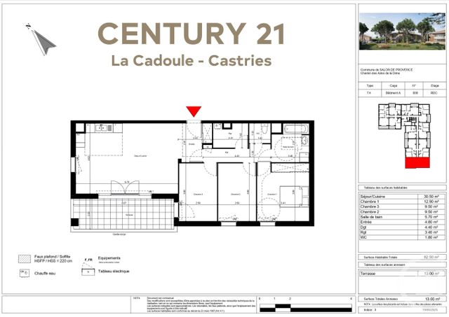 Appartement T4 à vendre - 4 pièces - 82.5 m2 - SALON DE PROVENCE - 13 - PROVENCE-ALPES-COTE-D-AZUR - Century 21 La Cadoule
