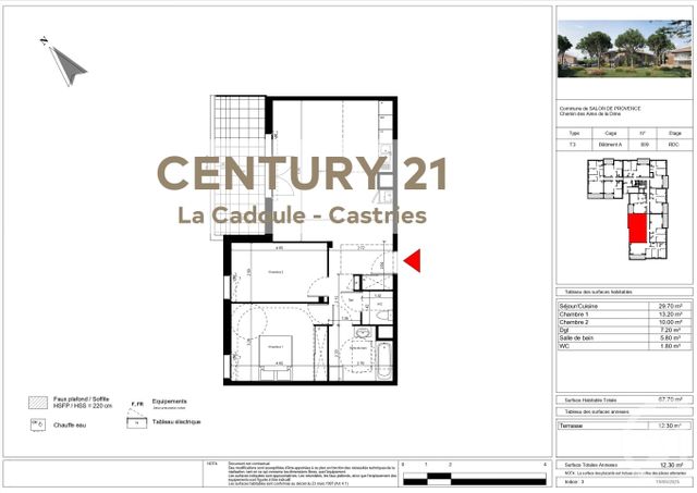 Appartement T3 à vendre - 3 pièces - 67.7 m2 - SALON DE PROVENCE - 13 - PROVENCE-ALPES-COTE-D-AZUR - Century 21 La Cadoule