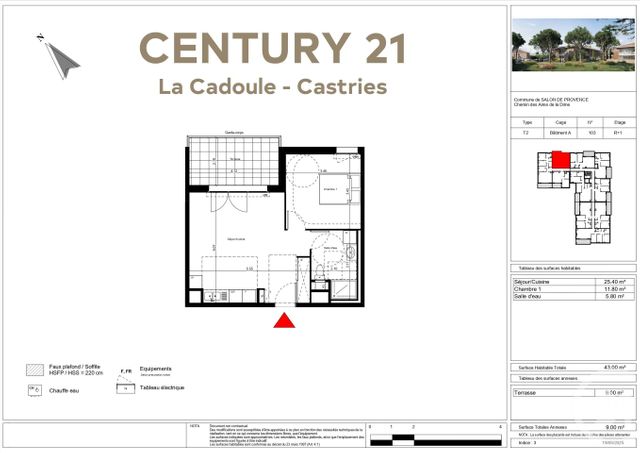 Appartement T2 à vendre - 2 pièces - 43.0 m2 - SALON DE PROVENCE - 13 - PROVENCE-ALPES-COTE-D-AZUR - Century 21 La Cadoule