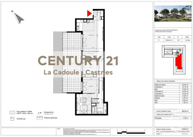 Appartement T4 à vendre - 4 pièces - 98.4 m2 - SALON DE PROVENCE - 13 - PROVENCE-ALPES-COTE-D-AZUR - Century 21 La Cadoule