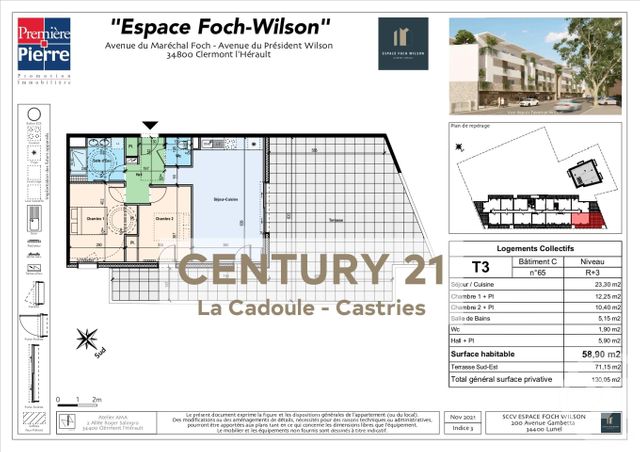 Appartement Local à vendre - 1 pièce - 100.4 m2 - CLERMONT L HERAULT - 34 - LANGUEDOC-ROUSSILLON - Century 21 La Cadoule